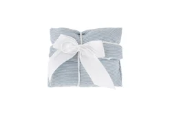 Bomboniera battesimo segnalibro orsetto, nappina celeste argento con sacchetto portaconfetti Selezione zanolli