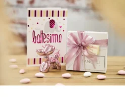Bomboniera cane palloncino fuxia con nastro Selezione zanolli