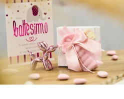 Bomboniera cane palloncino fuxia con tubolare portaconfetti Selezione zanolli