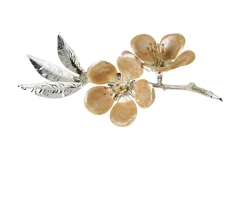 Bomboniera fiore di pesco argento bianco Selezione zanolli