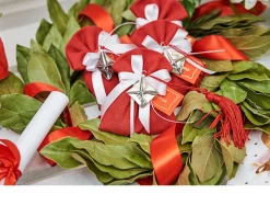 Bomboniera laurea cappello della laurea argento con sacchetto portaconfetti Selezione zanolli