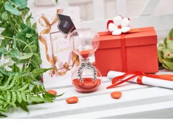 Bomboniera laurea clessidra alloro con scatola e ciuffo portaconfetti Selezione zanolli