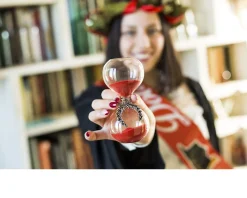 Bomboniera laurea clessidra alloro con scatola e ciuffo portaconfetti Selezione zanolli