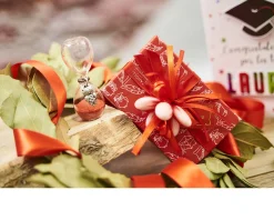 Bomboniera laurea clessidra gufo con scatola e ciuffo portaconfetti Selezione zanolli
