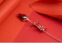 Bomboniera rosa argento e smalto rosso Selezione zanolli