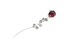 Bomboniera rosa rossa silver plated con confezione regalo Selezione zanolli