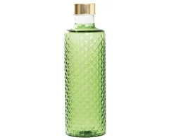 Bottiglia isolano verde mela con tappo argento/oro Zafferano
