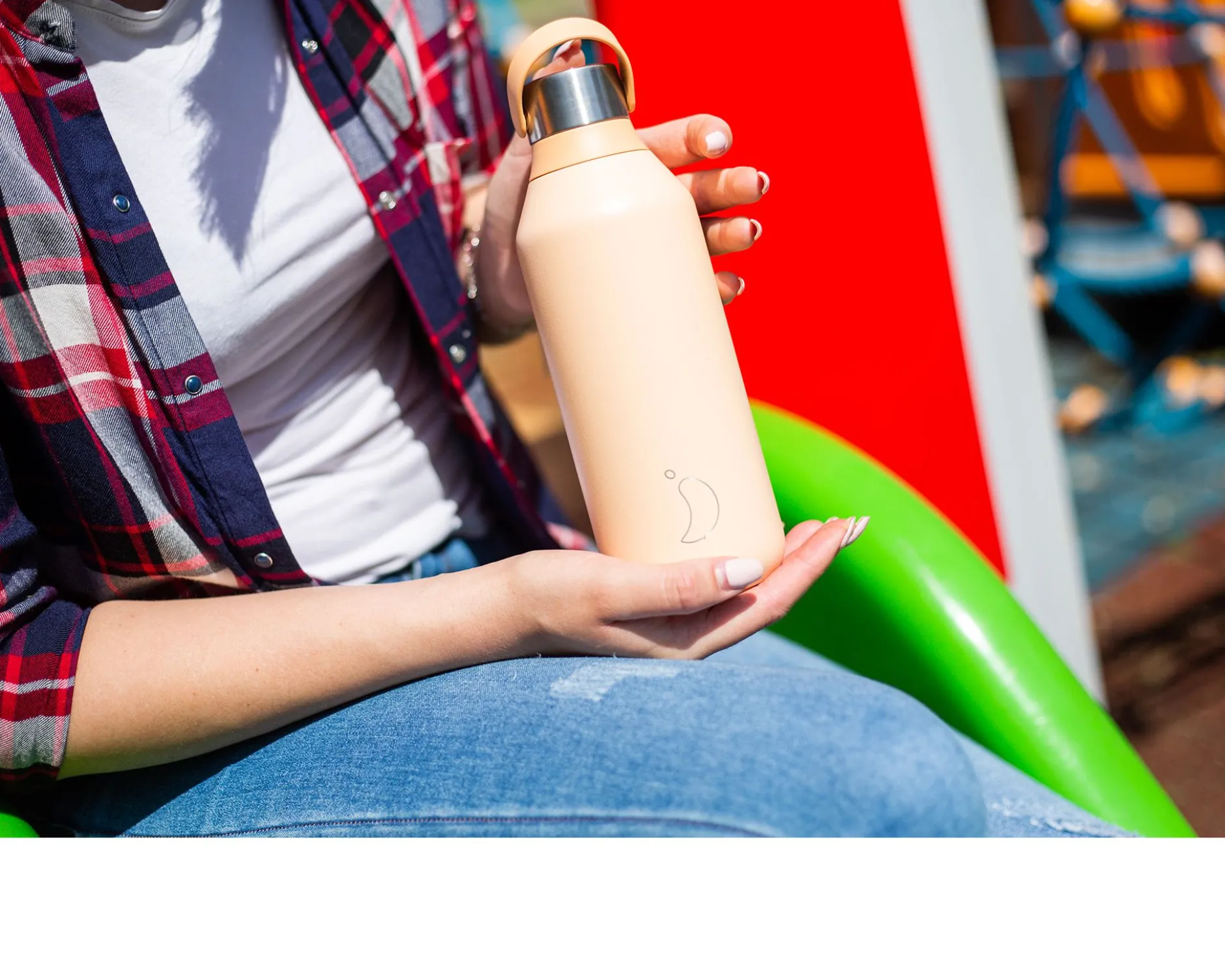 Bottiglia termica acciaio pesca arancio Chilly's bottles