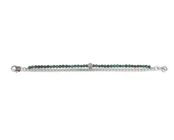 Bracciale acciaio con occhio di tigre verde Sovrani