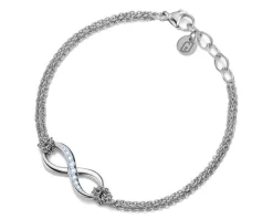 Bracciale acciaio infinito centrale con zirconi Liu jo