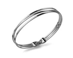 Bracciale argento a tre fasce zigrinate Unoaerre