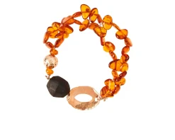 Bracciale argento con ambra e ebano Luisa della salda