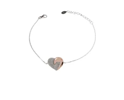 Bracciale argento con cuore rosè e zirconi Selezione zanolli
