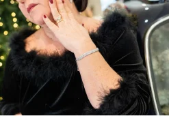 Bracciale argento con pavè di zirconi bianchi Sovrani