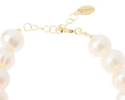 Bracciale argento con perle di fiume e chiusura dorata Selezione zanolli