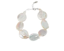 Bracciale argento con perle tonde piatte Selezione zanolli