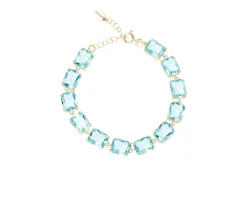Bracciale argento dorato con cristalli azzurri Selezione zanolli