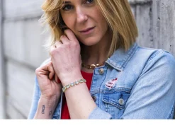 Bracciale argento dorato con cristalli azzurri Selezione zanolli