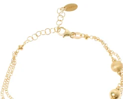 Bracciale argento dorato con palle lucide e satinate Selezione zanolli
