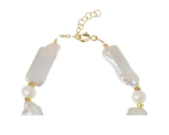 Bracciale argento dorato con perle alternate Selezione zanolli