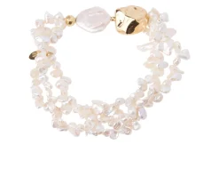 Bracciale argento dorato con perle e pepite Luisa della salda
