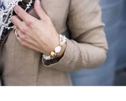 Bracciale argento dorato con perle e pepite Luisa della salda