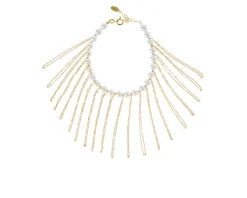 Bracciale argento dorato con perle shell e frange Selezione zanolli