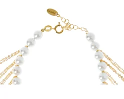 Bracciale argento dorato con perle shell e frange Selezione zanolli