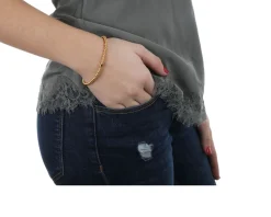 Bracciale argento dorato elastico a spirale piccolo Unoaerre