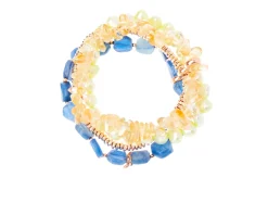 Bracciale argento rosè con perla verde, cianite, citrino e ematite Luisa della salda