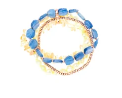 Bracciale argento rosè con perla verde, cianite, citrino e ematite Luisa della salda