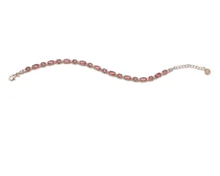 Bracciale argento rosè con zirconi bianchi e rubino Sovrani