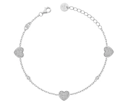 Bracciale argento tre cuori con zirconi Liu jo