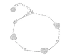 Bracciale argento tre cuori con zirconi Liu jo