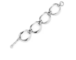 Bracciale bold argento catena ovali sagomati Unoaerre