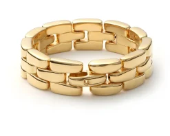 Bracciale bold argento dorato con maglia quadrata Unoaerre