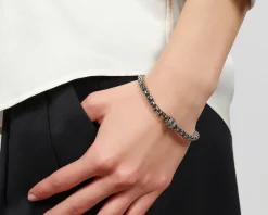 Bracciale classica in bronzo bianco con zirconi Unoaerre