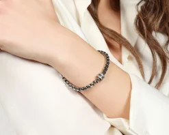 Bracciale classica in bronzo bianco con zirconi Unoaerre