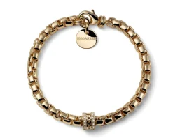 Bracciale classica in bronzo dorato con zirconi Unoaerre