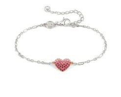 Bracciale crysalis argento dorato con cuore di zirconi rosa Nomination