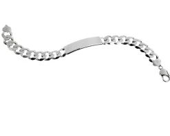 Bracciale da uomo argento con maglia grumette e piastrina centrale Selezione zanolli