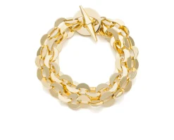 Bracciale dinamica a catena tonda in bronzo dorato Unoaerre