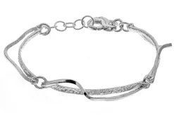 Bracciale dyane argento sagomato liscio e martellato Selezione zanolli