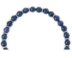 Bracciale elastico argento brunito con pietra lavica Selezione zanolli