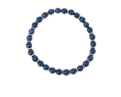 Bracciale elastico argento brunito con pietra lavica Selezione zanolli