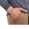 Bracciale elastico uomo neptune argento e agata scura con ancora Maria cristina sterling