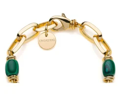 Bracciale essenza in bronzo dorato con malachite Unoaerre