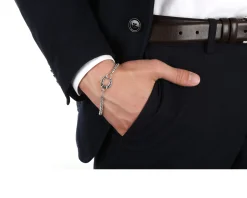 Bracciale ferro di cavallo argento e cristalli neri Maria cristina sterling
