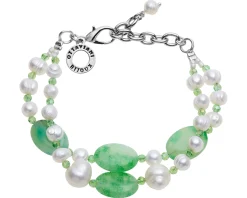 Bracciale 2 fili con agata, perle e amazzonite Ottaviani