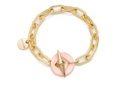 Bracciale joya catena in bronzo dorato e madreperla rosa Unoaerre